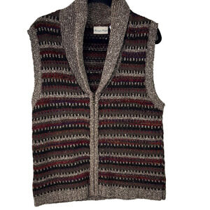Huntington Ridge Cozy Knit Striped Zippered Vest